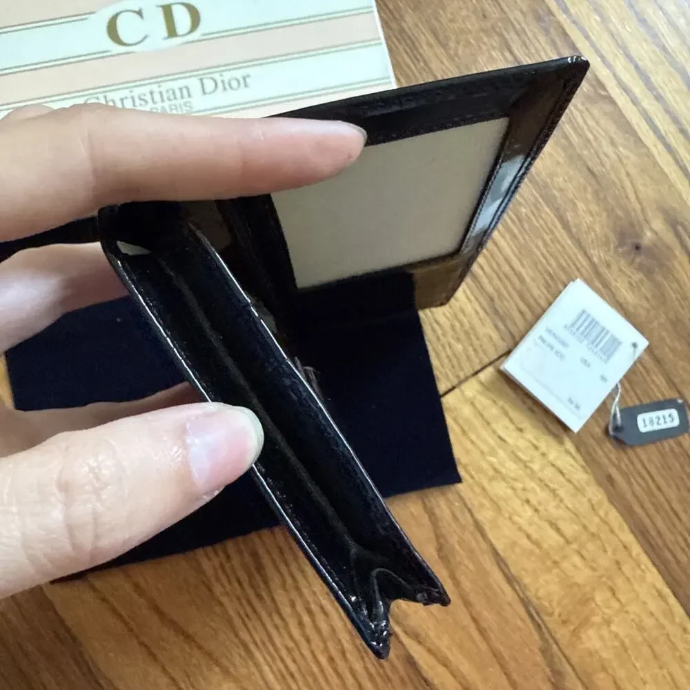 Vintage Christian Dior Patent Leather Continental Long Wallet w/ Box & Card